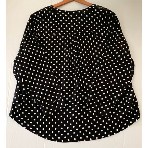 TORRID Women’s Harper Challis Long Sleeve Blouse, Deep Black, White Dots Size 3X - Picture 10 of 16